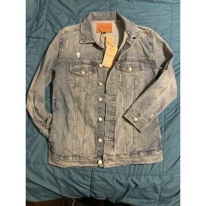 NWT Lucky Brand Women’s Denim Jacket Size Small Distressed Pockets